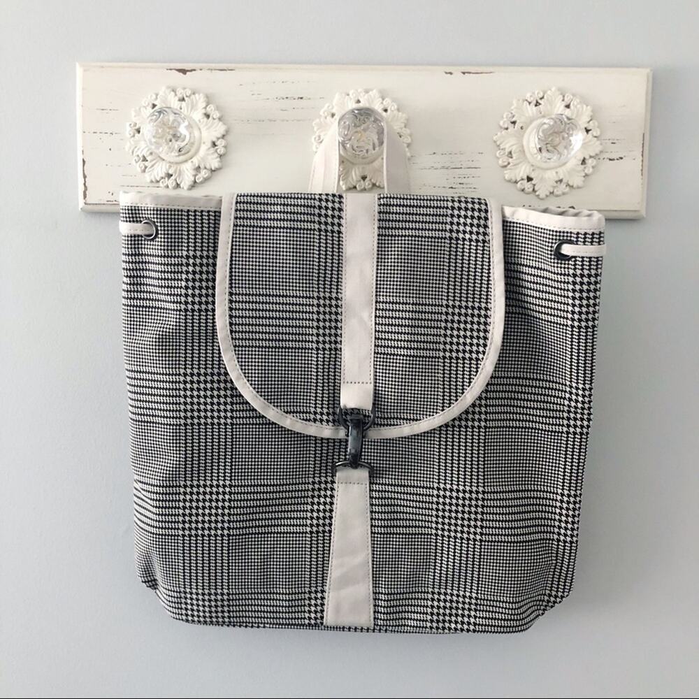 Lulu Dharma Frasier Drawstring Plaid Backpack NEW